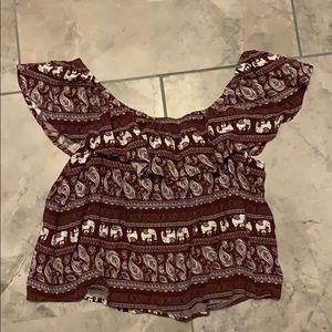 Elephant off the shoulder top